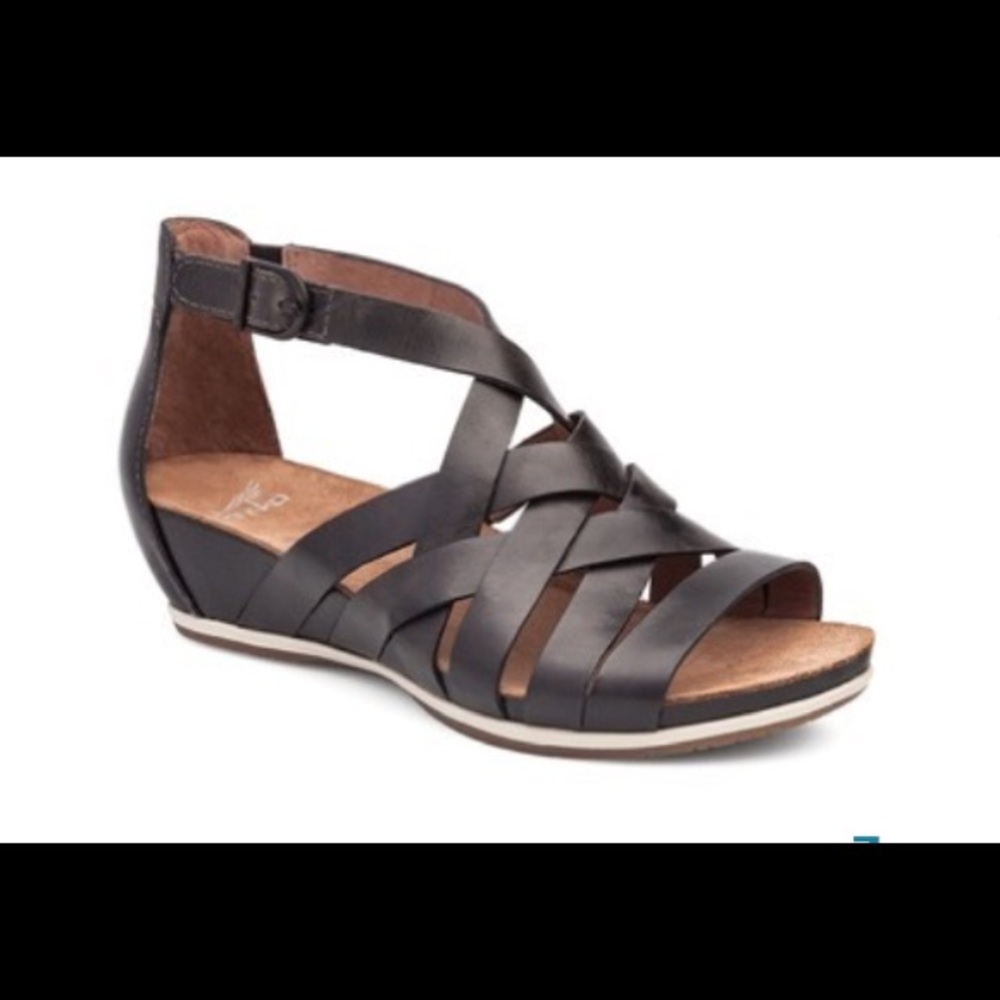 Dansko Vivian Sandal - black, size 38 (8 USA)